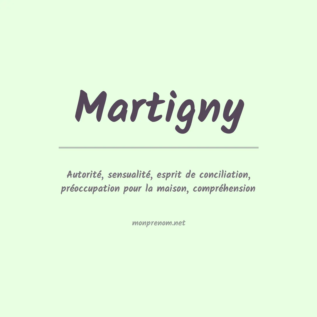 Signification du prénom Martigny