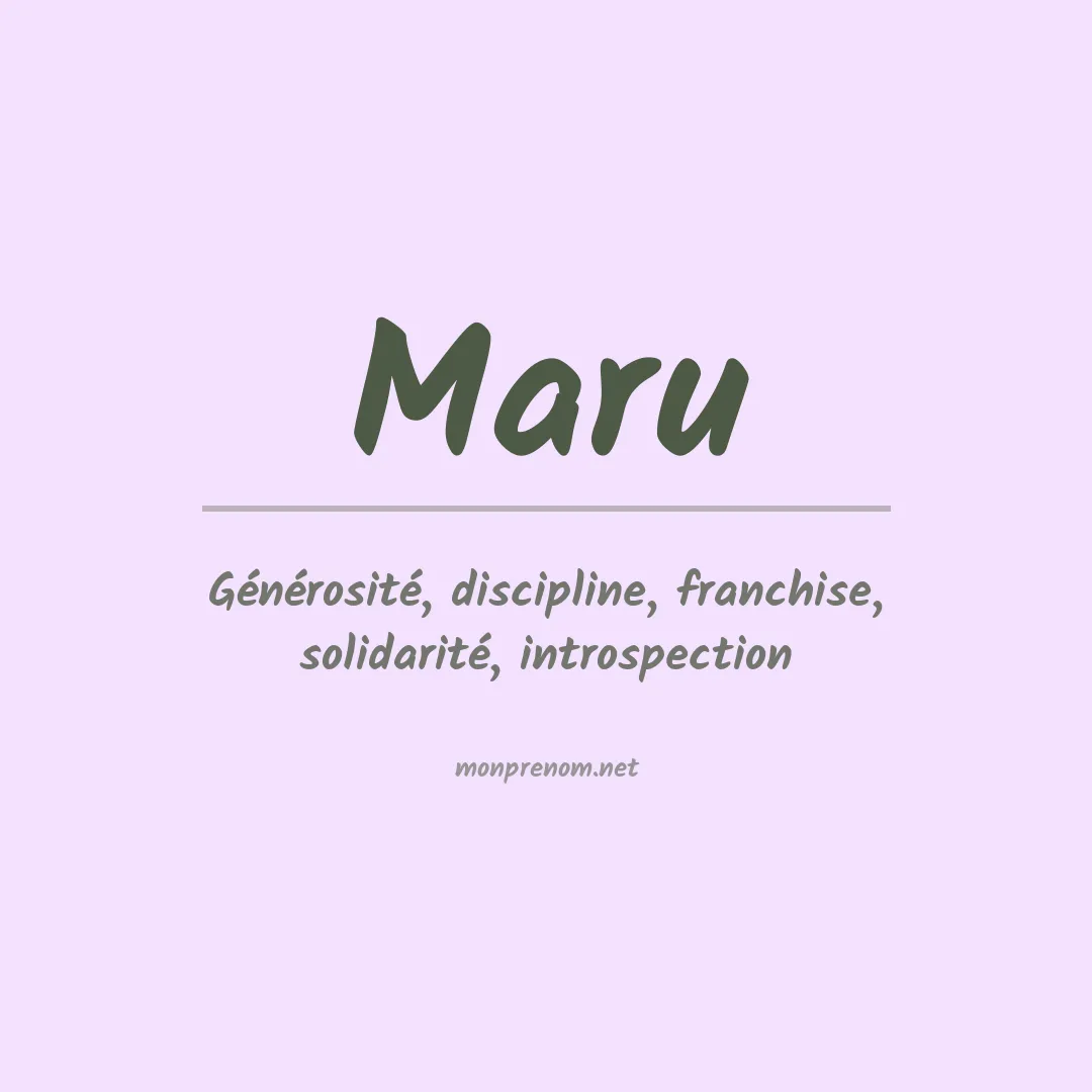 Signification du prénom Maru