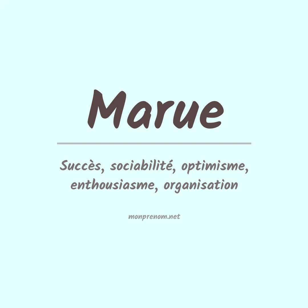 Signification du prénom Marue