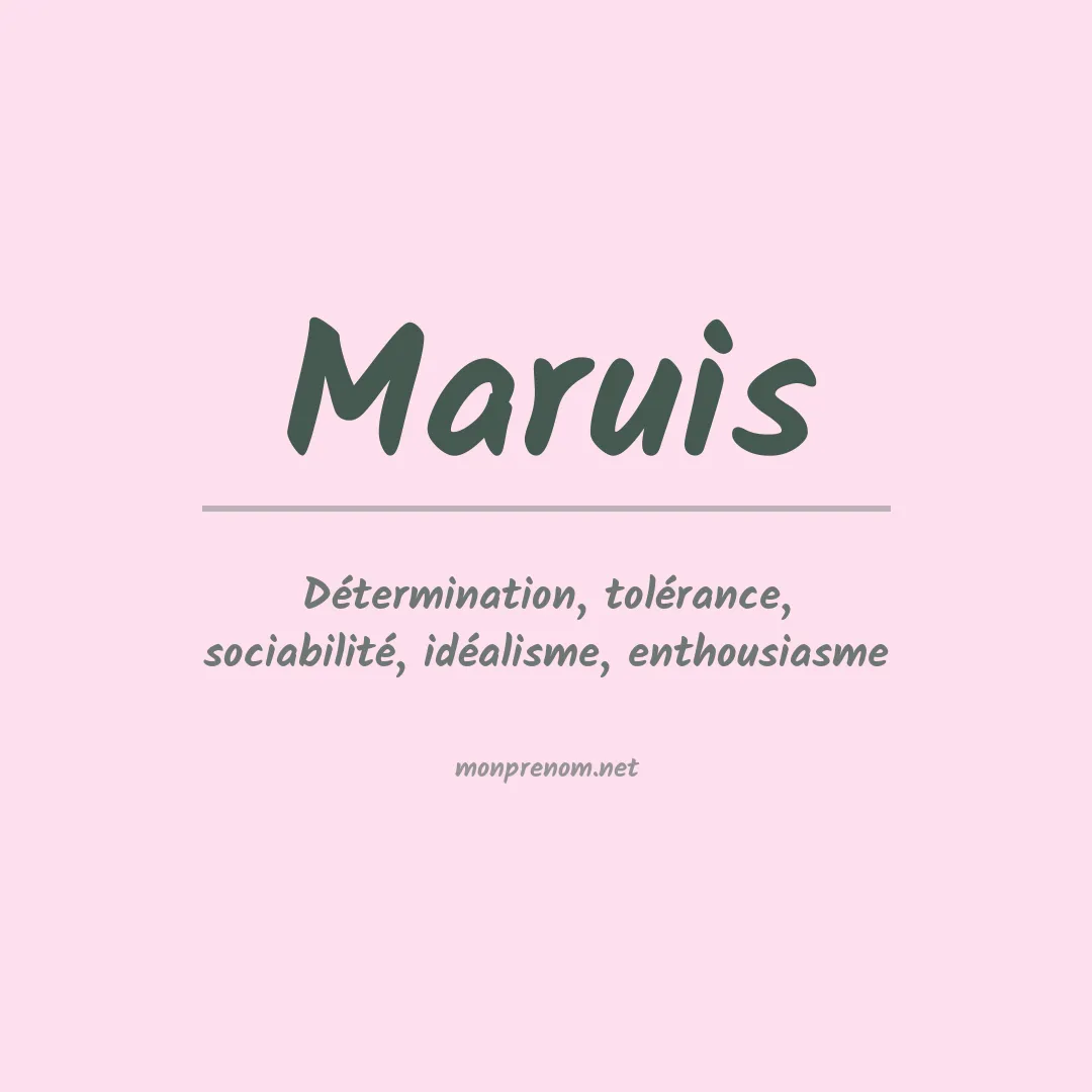 Signification du prénom Maruis