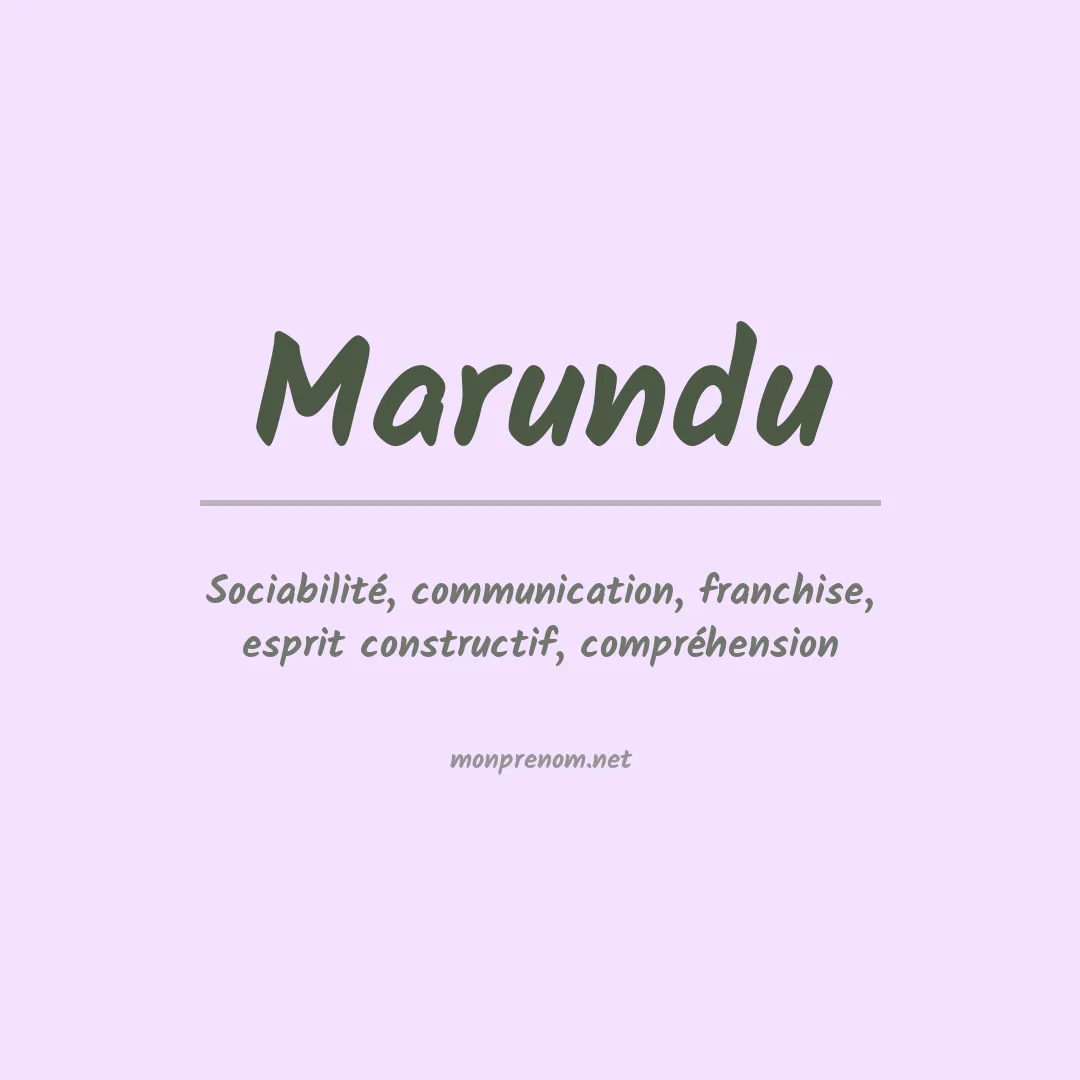 Signification du prénom Marundu