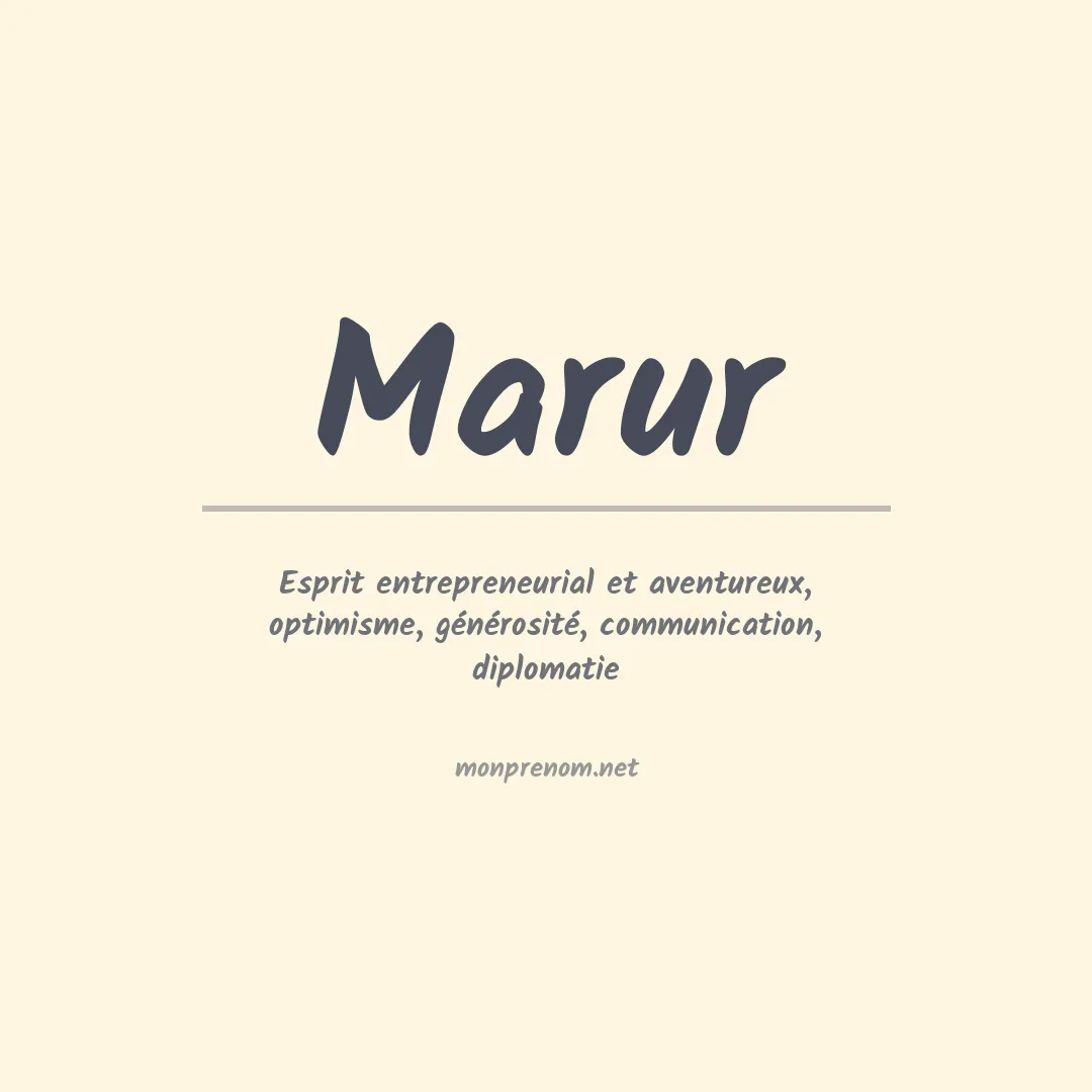 Signification du prénom Marur