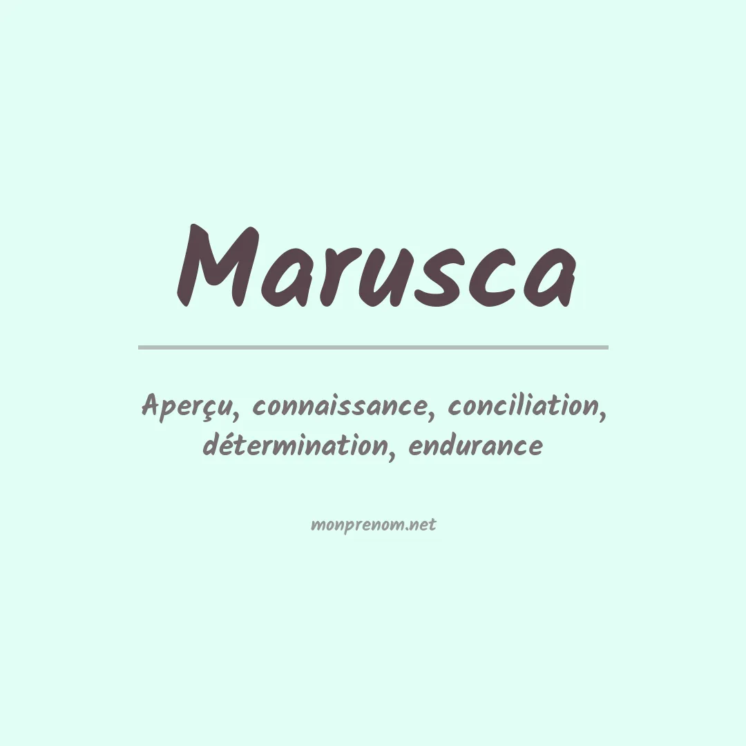 Prénom Marusca