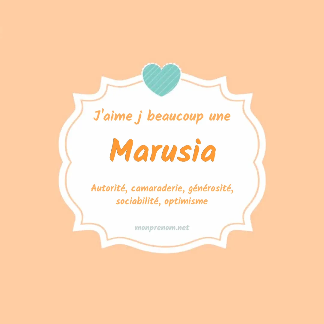 J'aime beaucoup Marusia