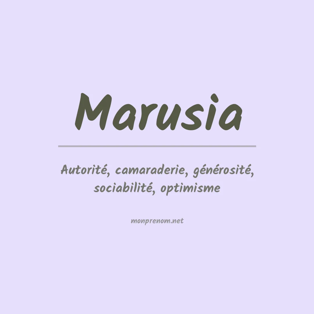 Signification du prénom Marusia