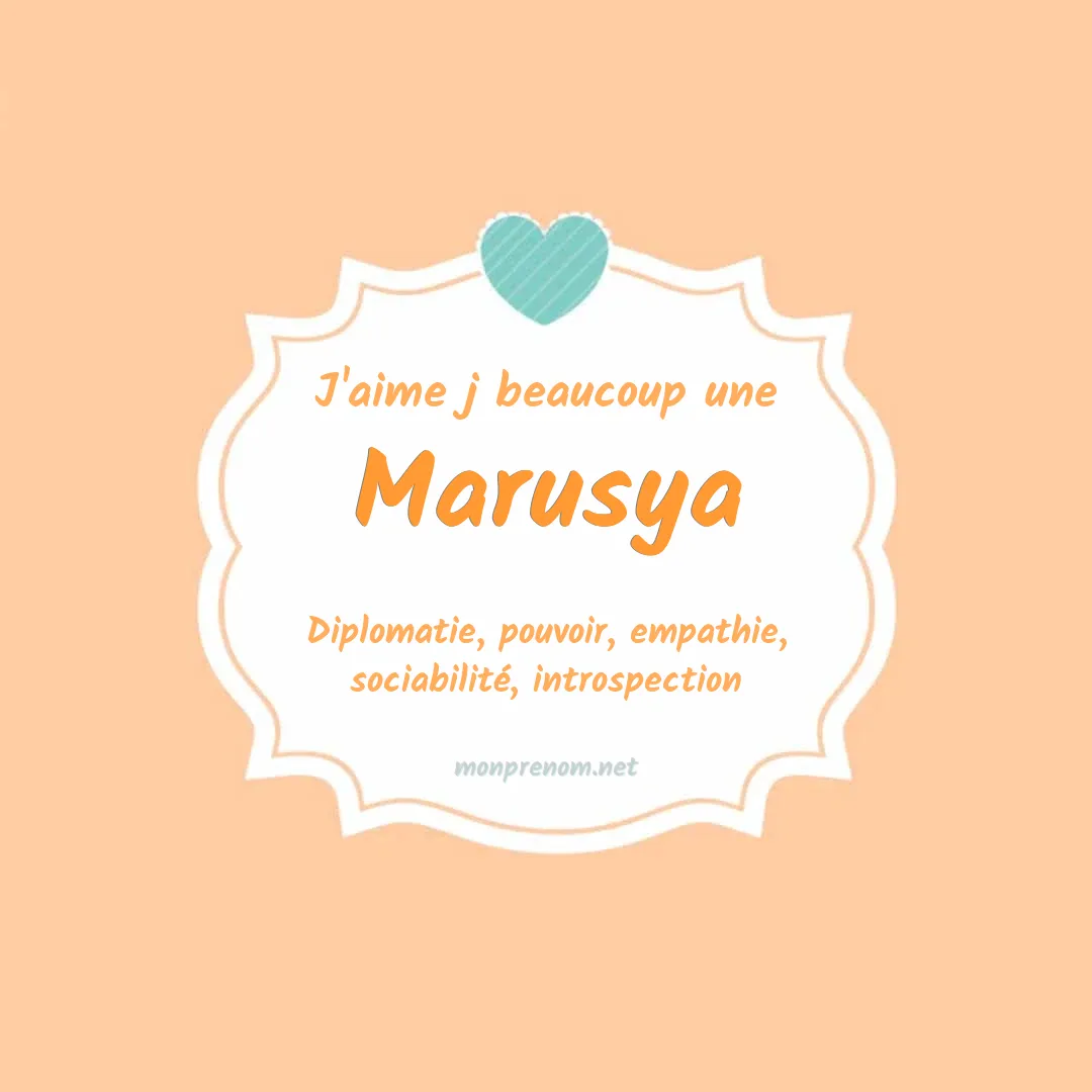 J'aime beaucoup Marusya