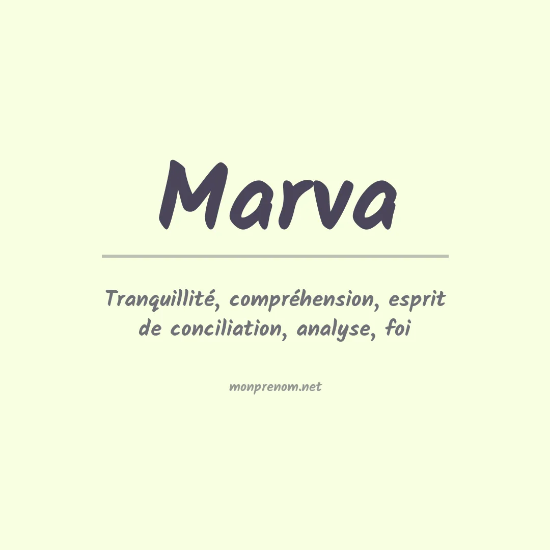 Signification du prénom Marva
