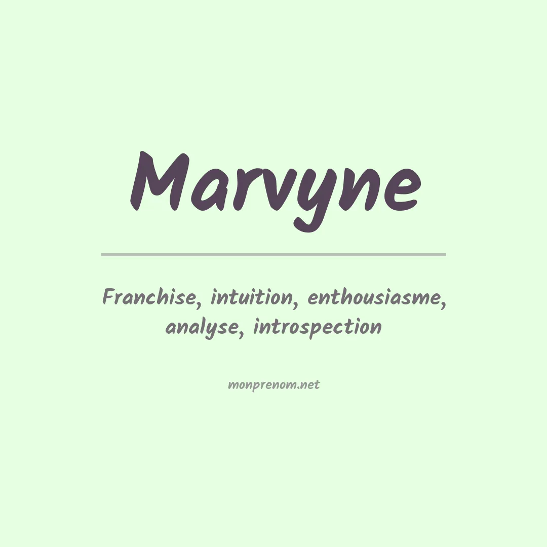Signification du prénom Marvyne