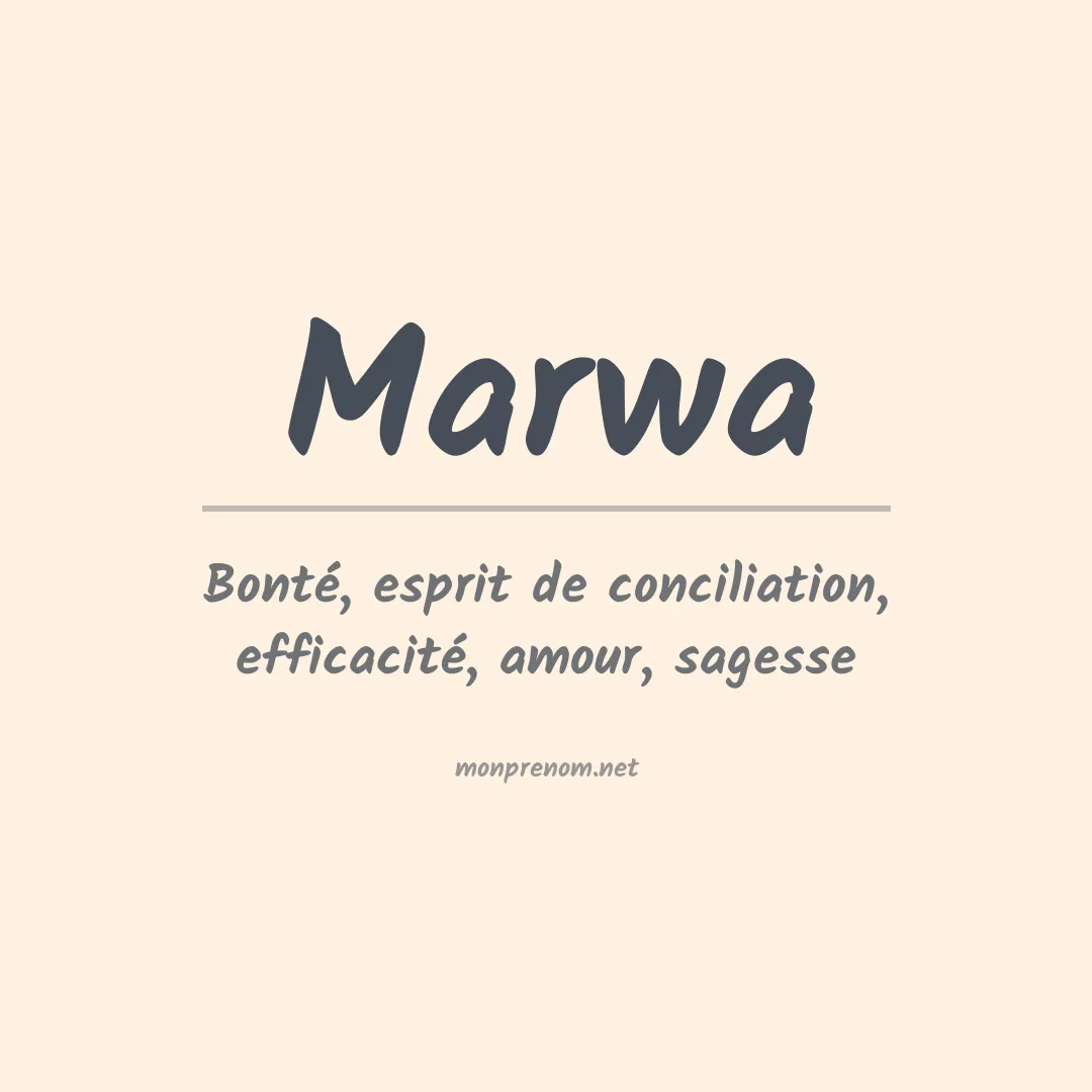 Signification du prénom Marwa