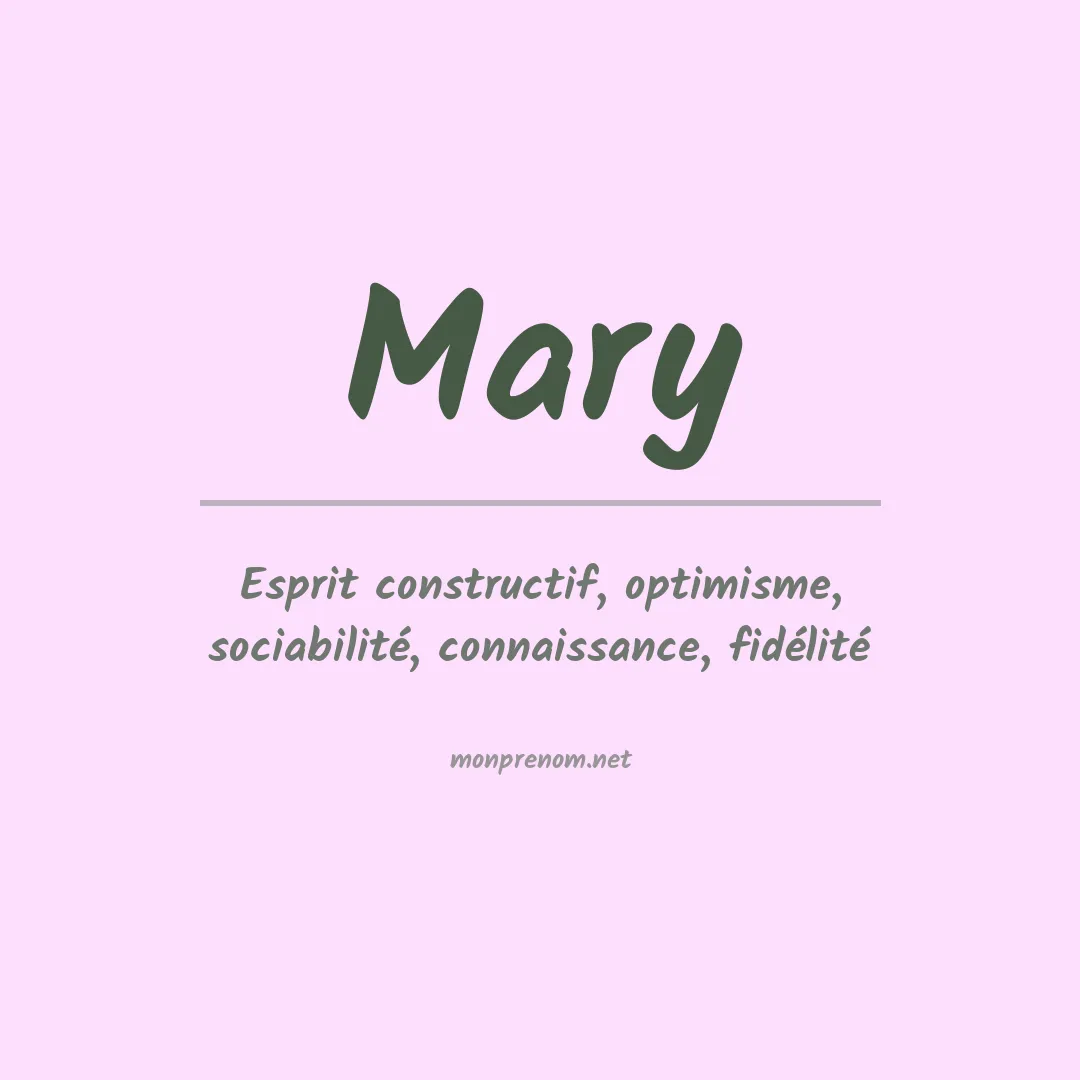 Prénom Mary