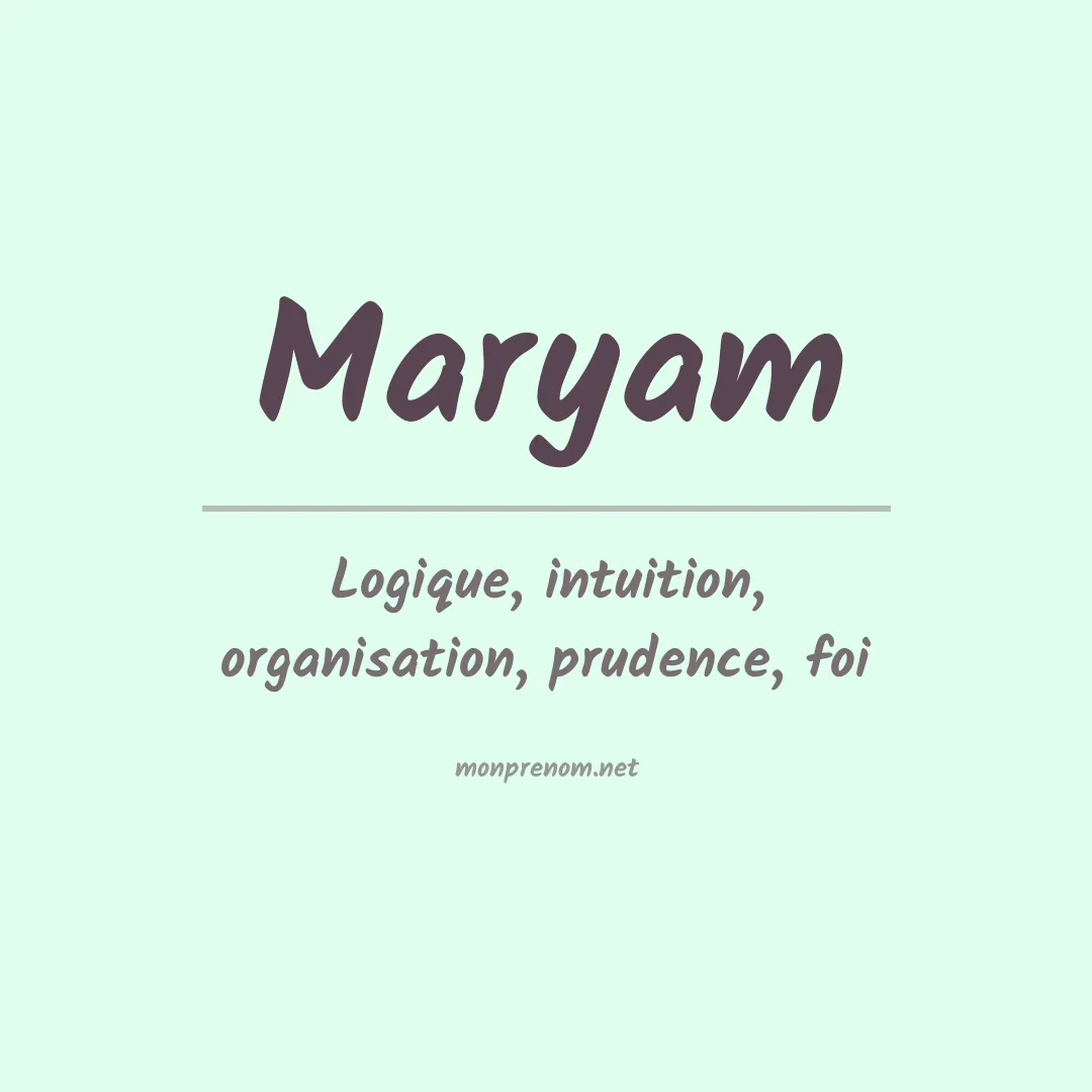 Prénom Maryam