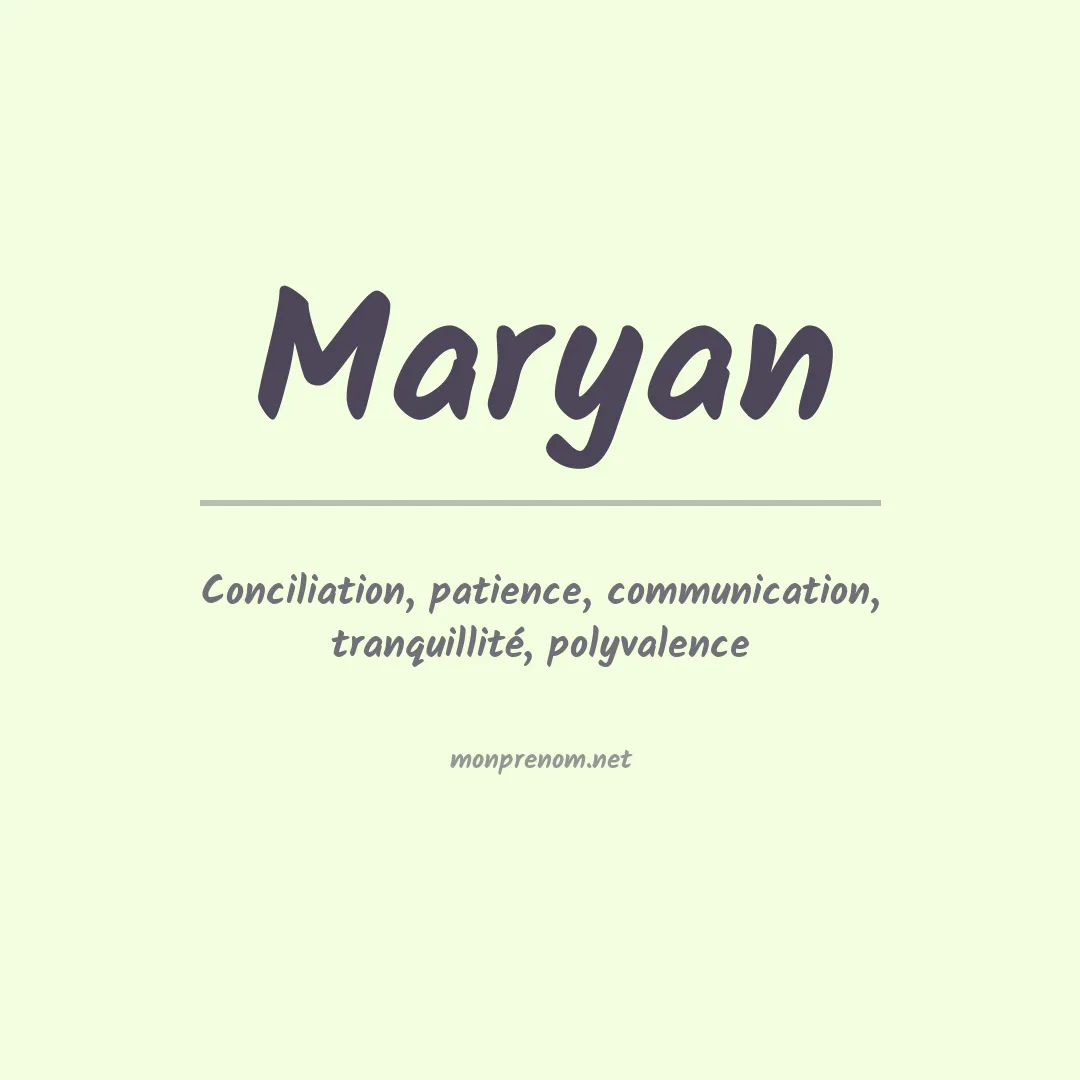 Prénom Maryan