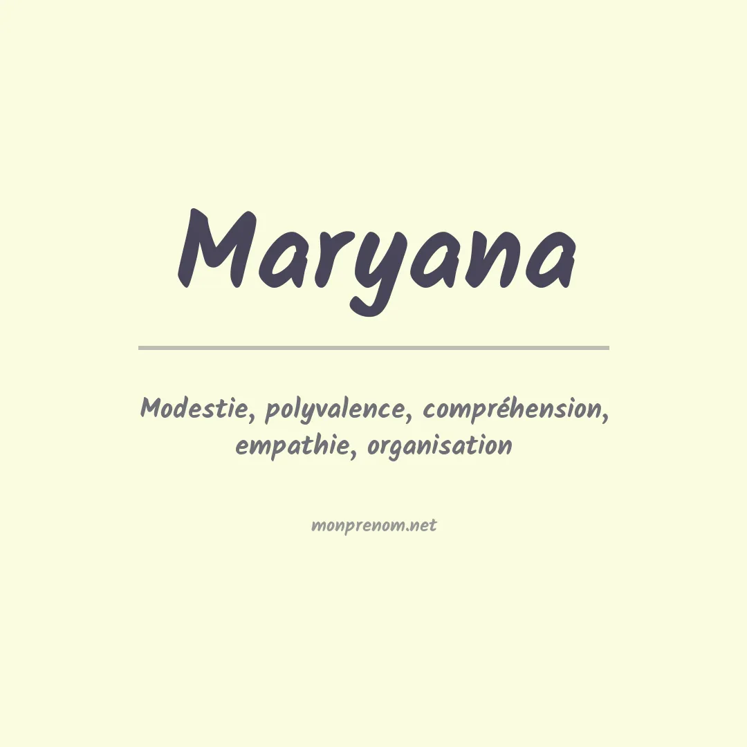 Prénom Maryana