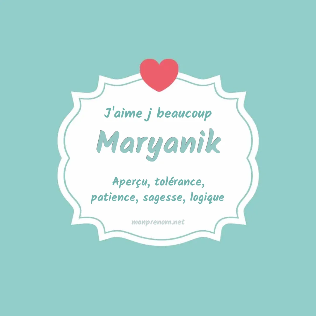 J'aime beaucoup Maryanik