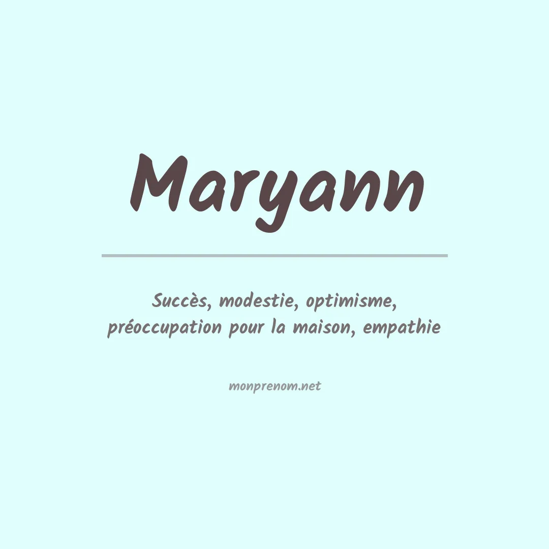 Prénom Maryann