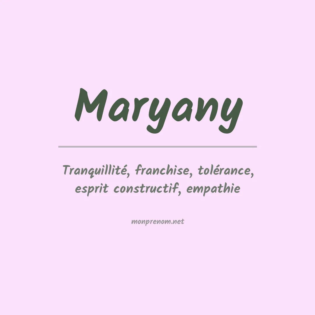 Prénom Maryany