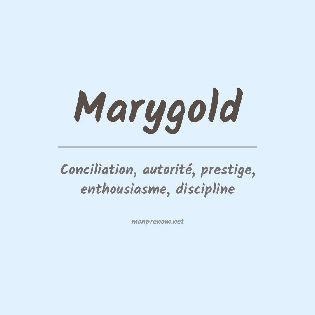 Signification du prénom Marygold