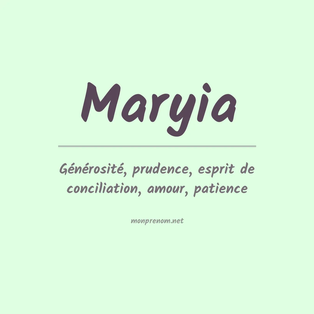 Signification du prénom Maryia