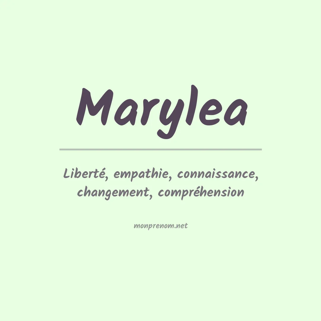 Signification du prénom Marylea