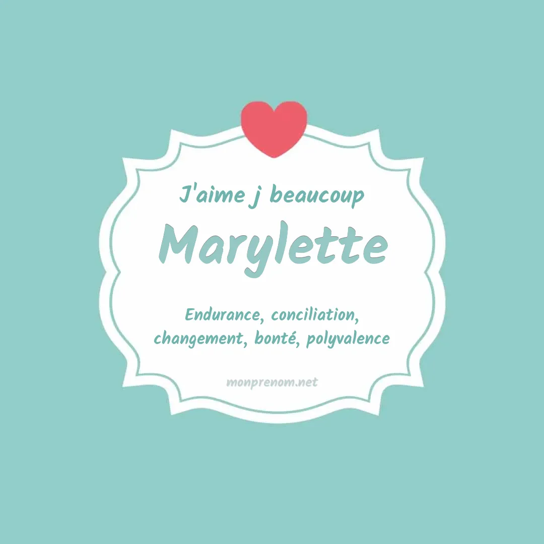 J'aime beaucoup Marylette
