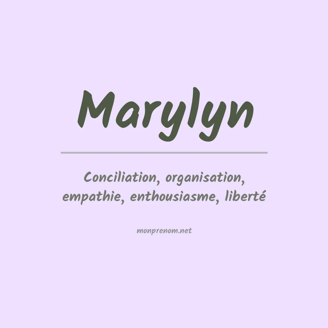 Signification du prénom Marylyn