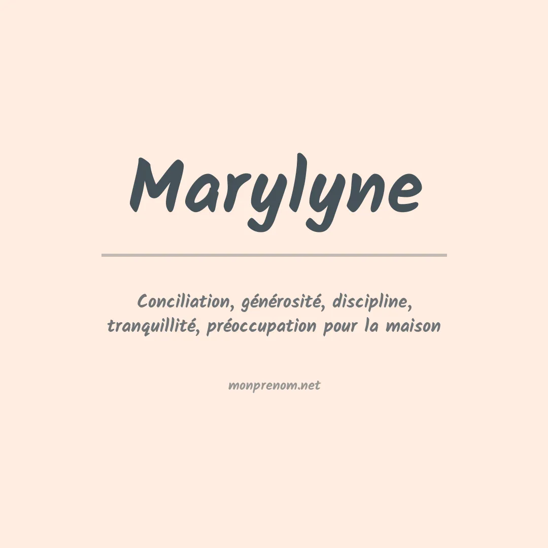Signification du prénom Marylyne