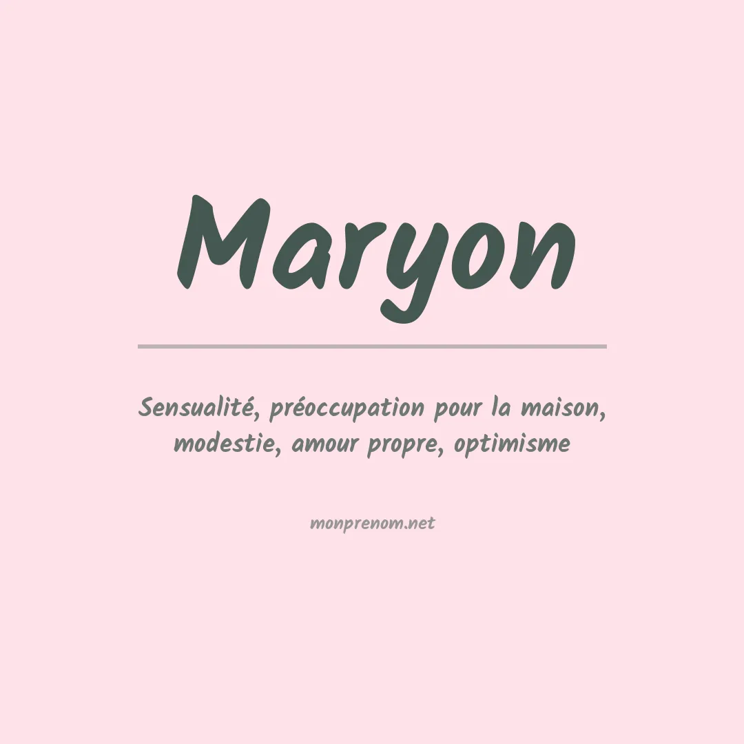 Prénom Maryon