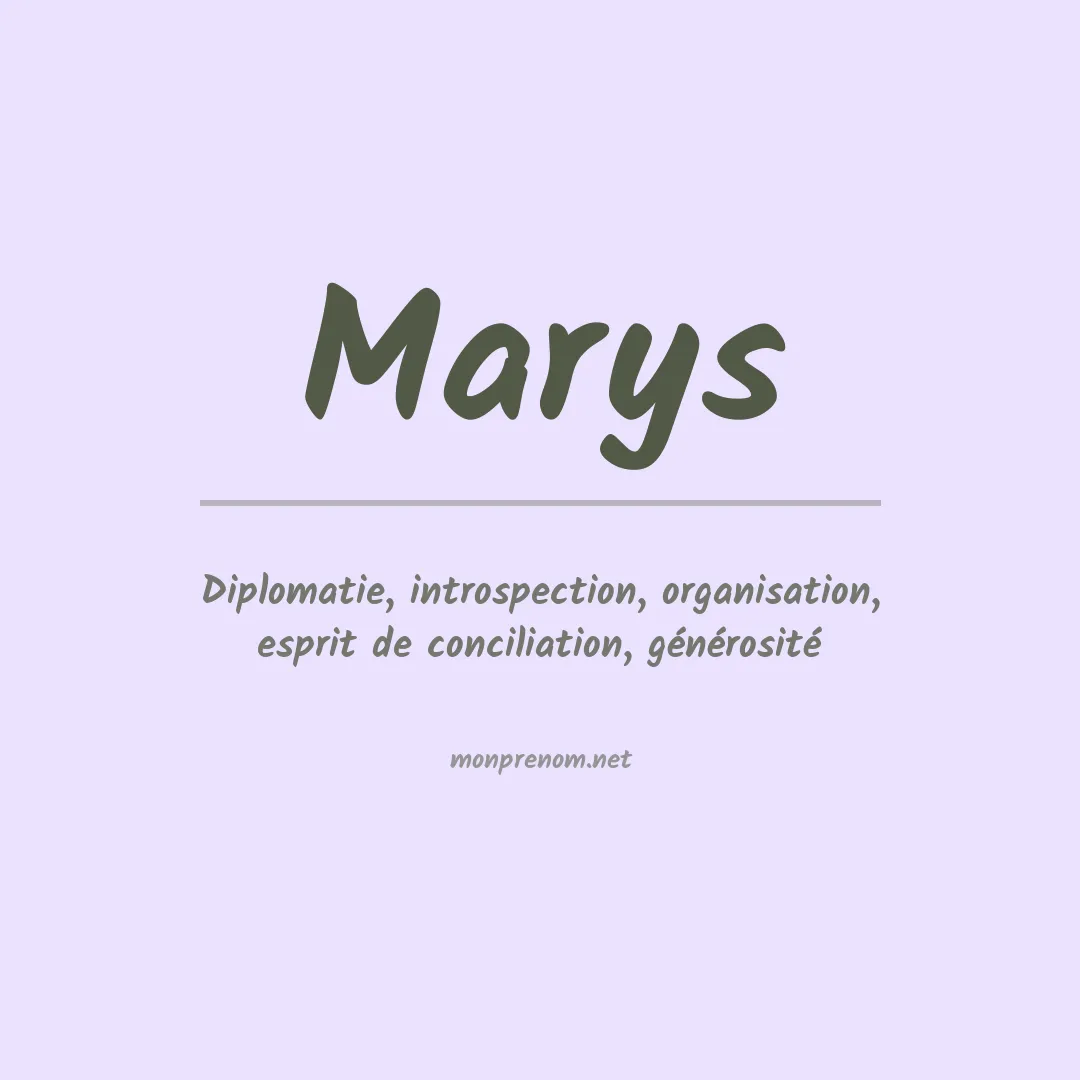 Prénom Marys