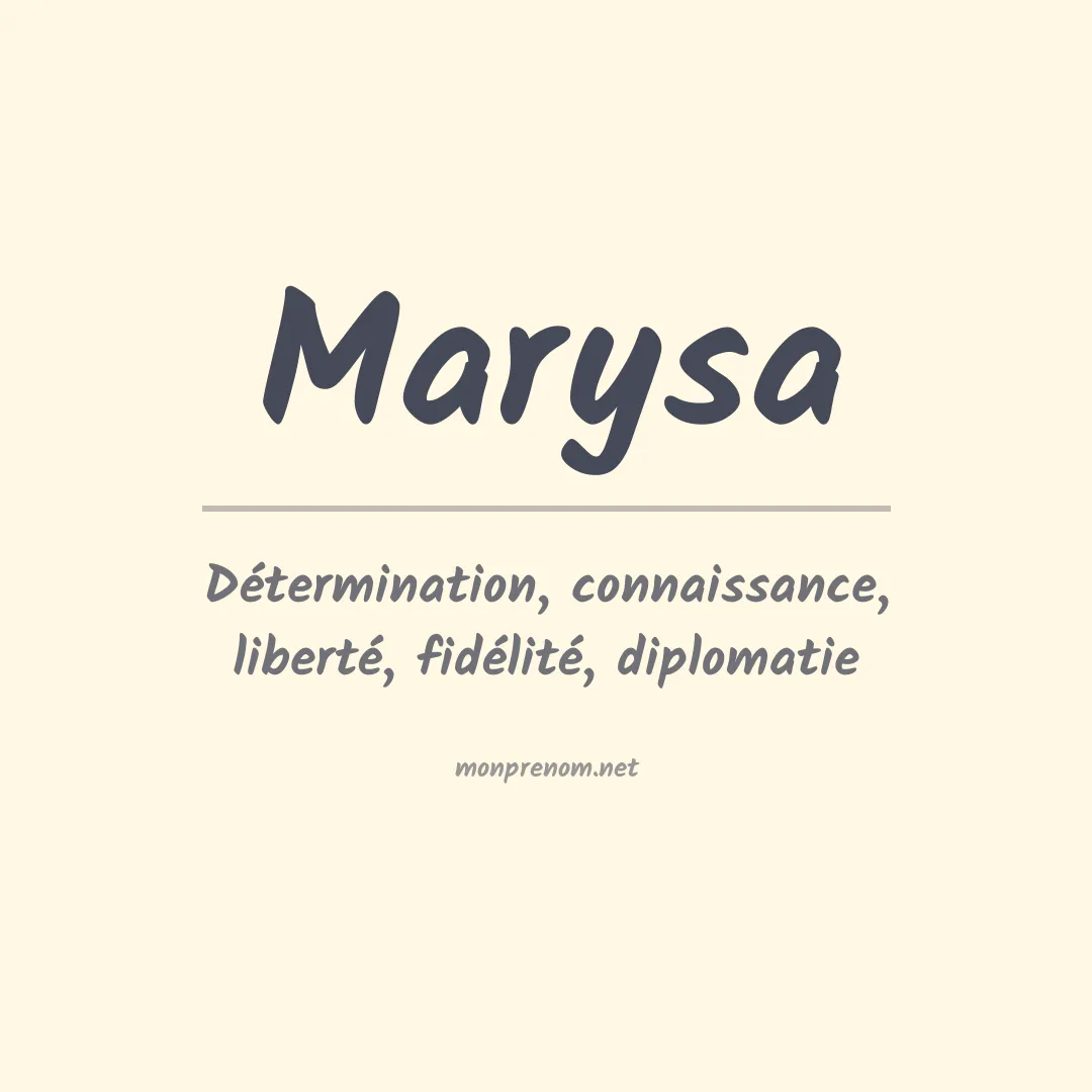 Signification du prénom Marysa