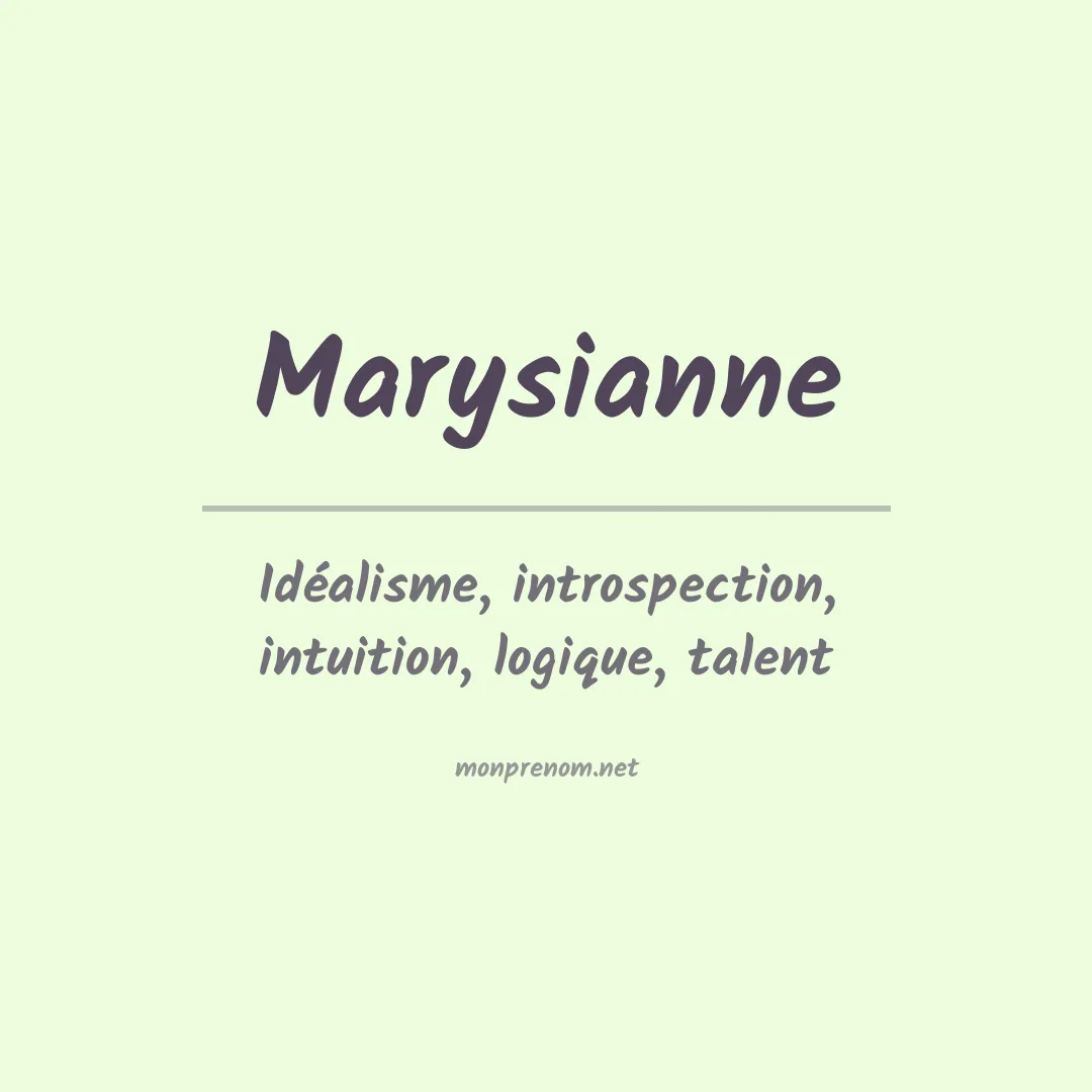 Signification du prénom Marysianne