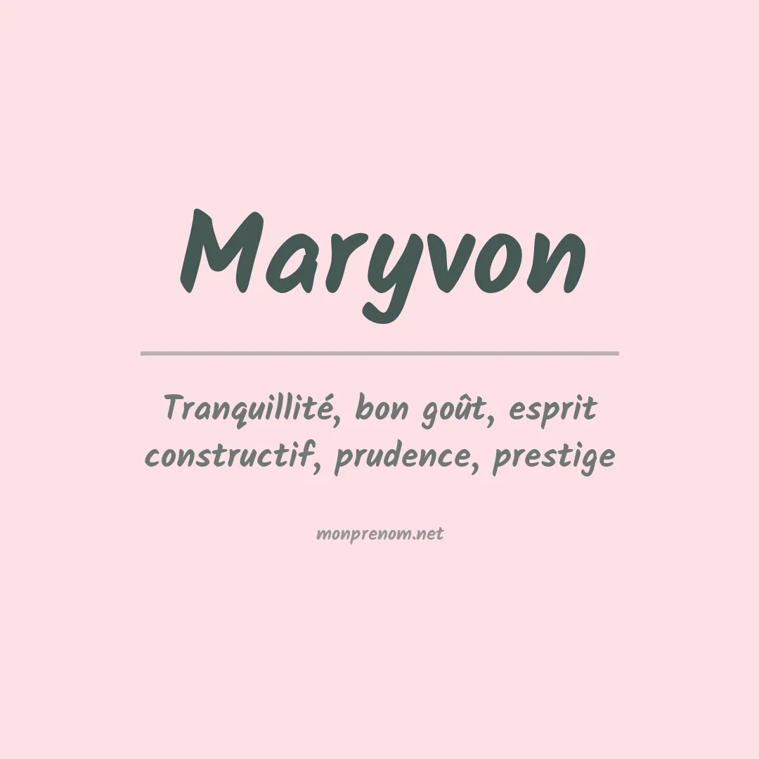Prénom Maryvon