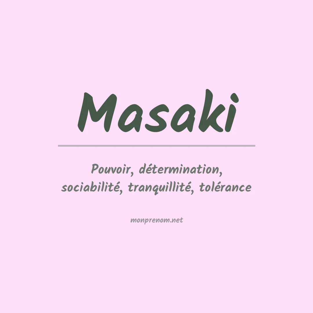 Prénom Masaki