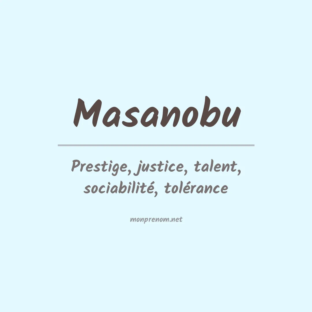 Signification du prénom Masanobu