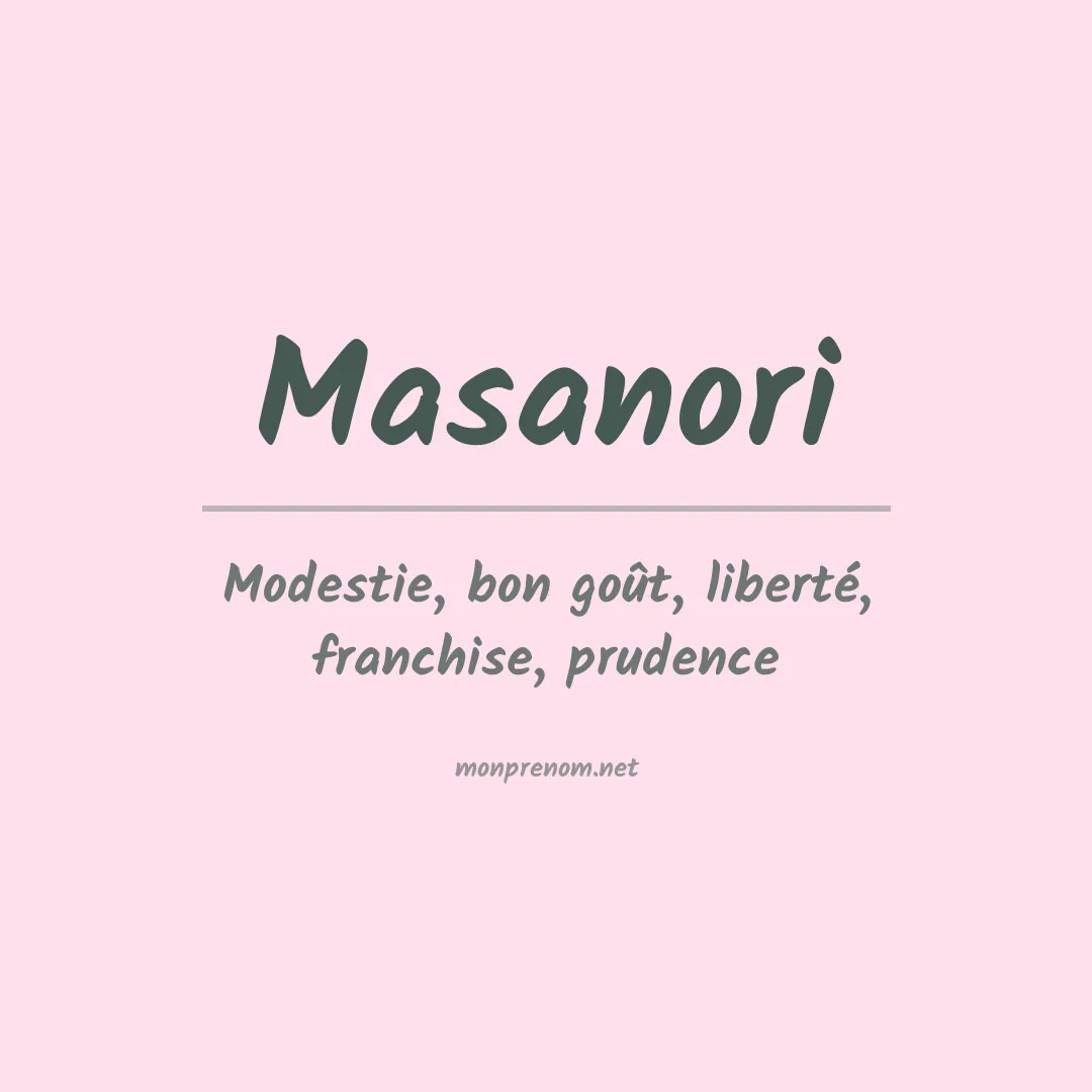 Signification du prénom Masanori