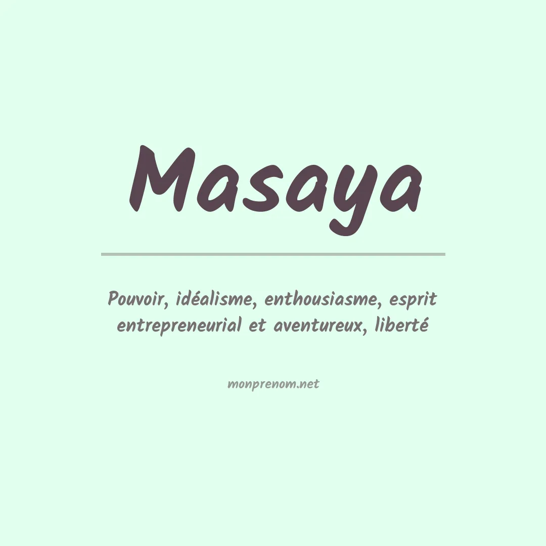 Signification du prénom Masaya