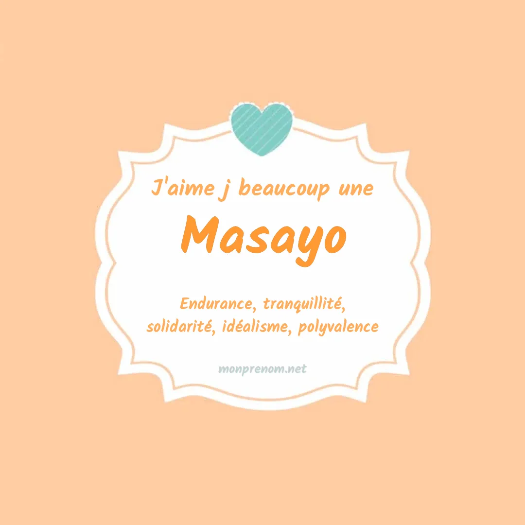 J'aime beaucoup Masayo