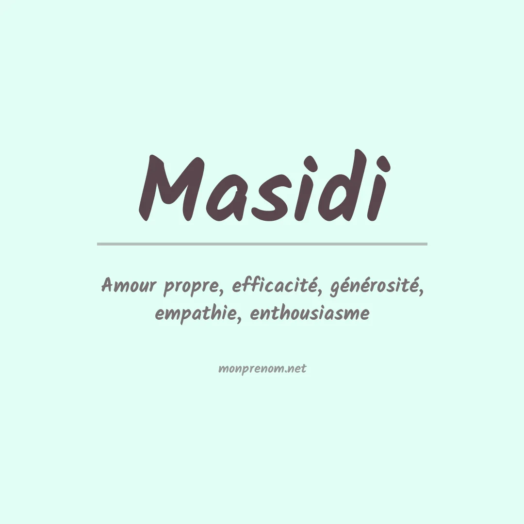 Signification du prénom Masidi