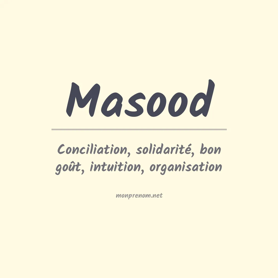 Prénom Masood