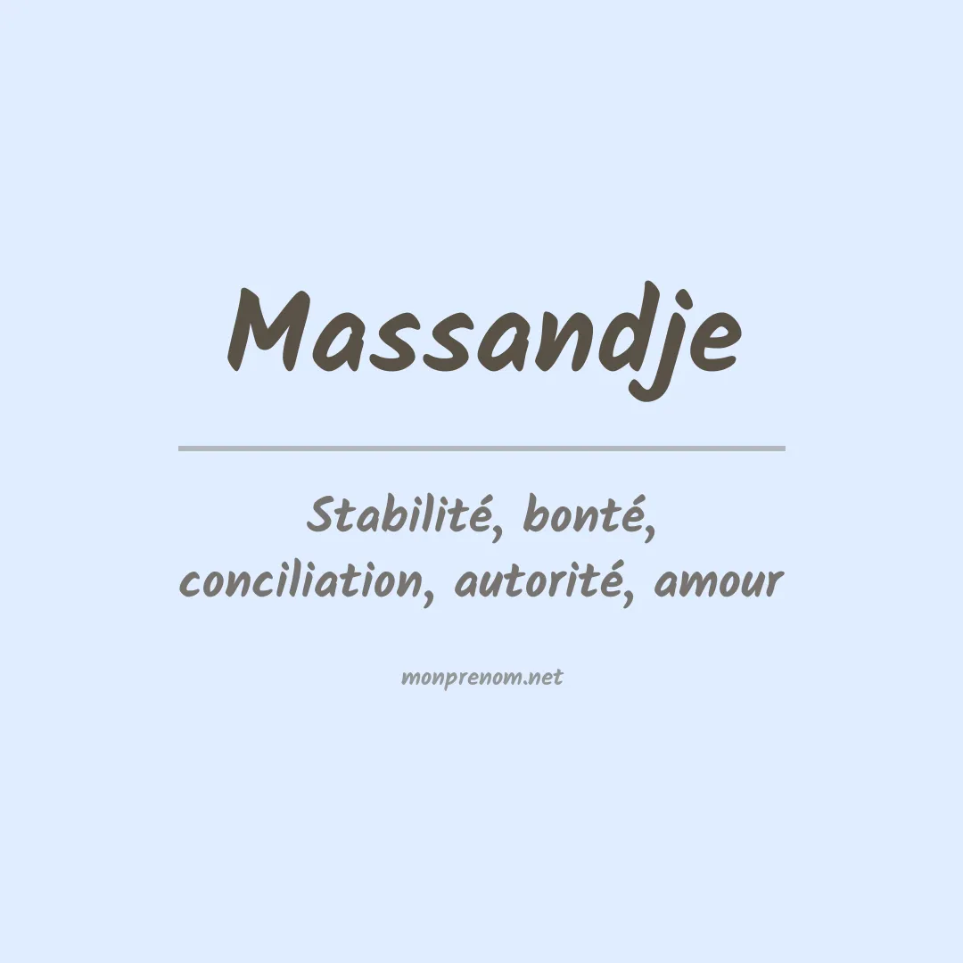 Signification du prénom Massandje