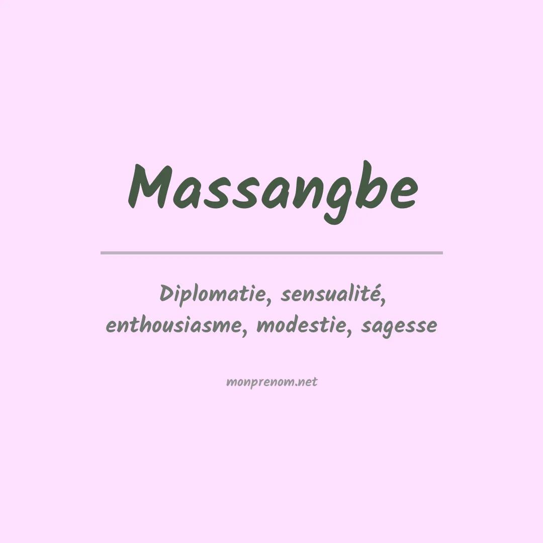 Signification du prénom Massangbe