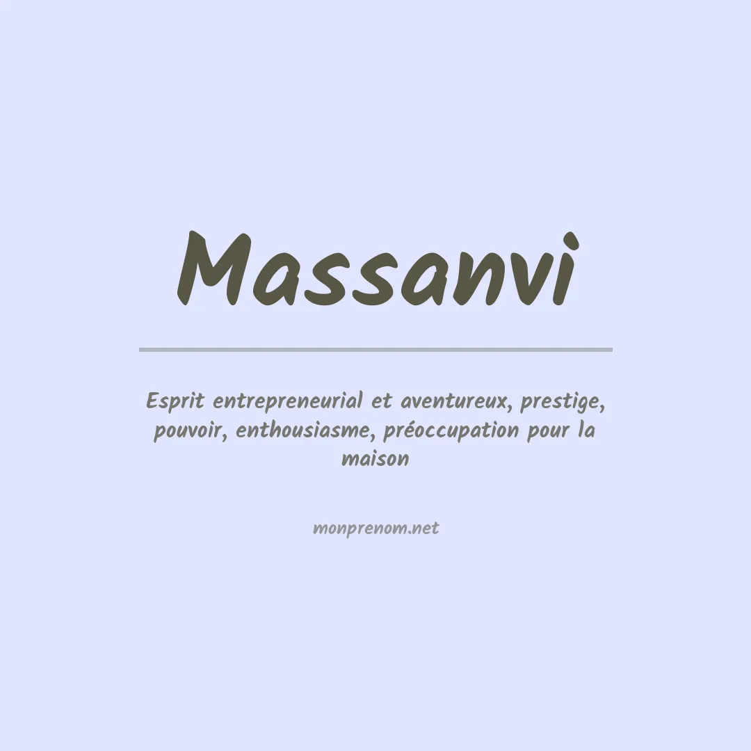 Signification du prénom Massanvi