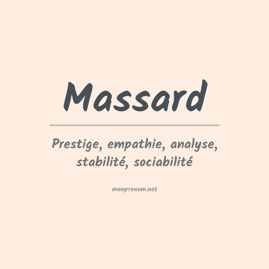 Signification du prénom Massard