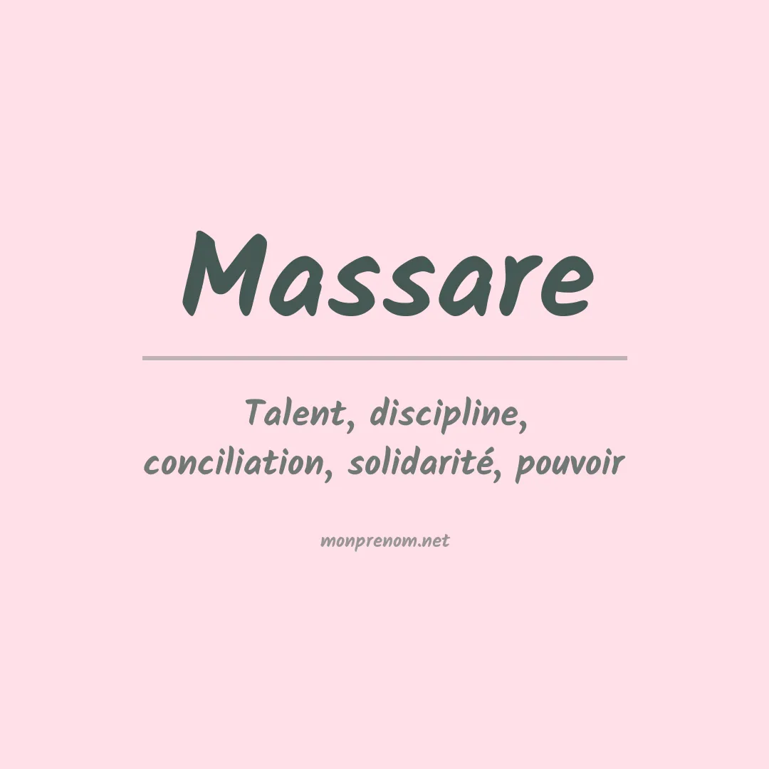 Signification du prénom Massare
