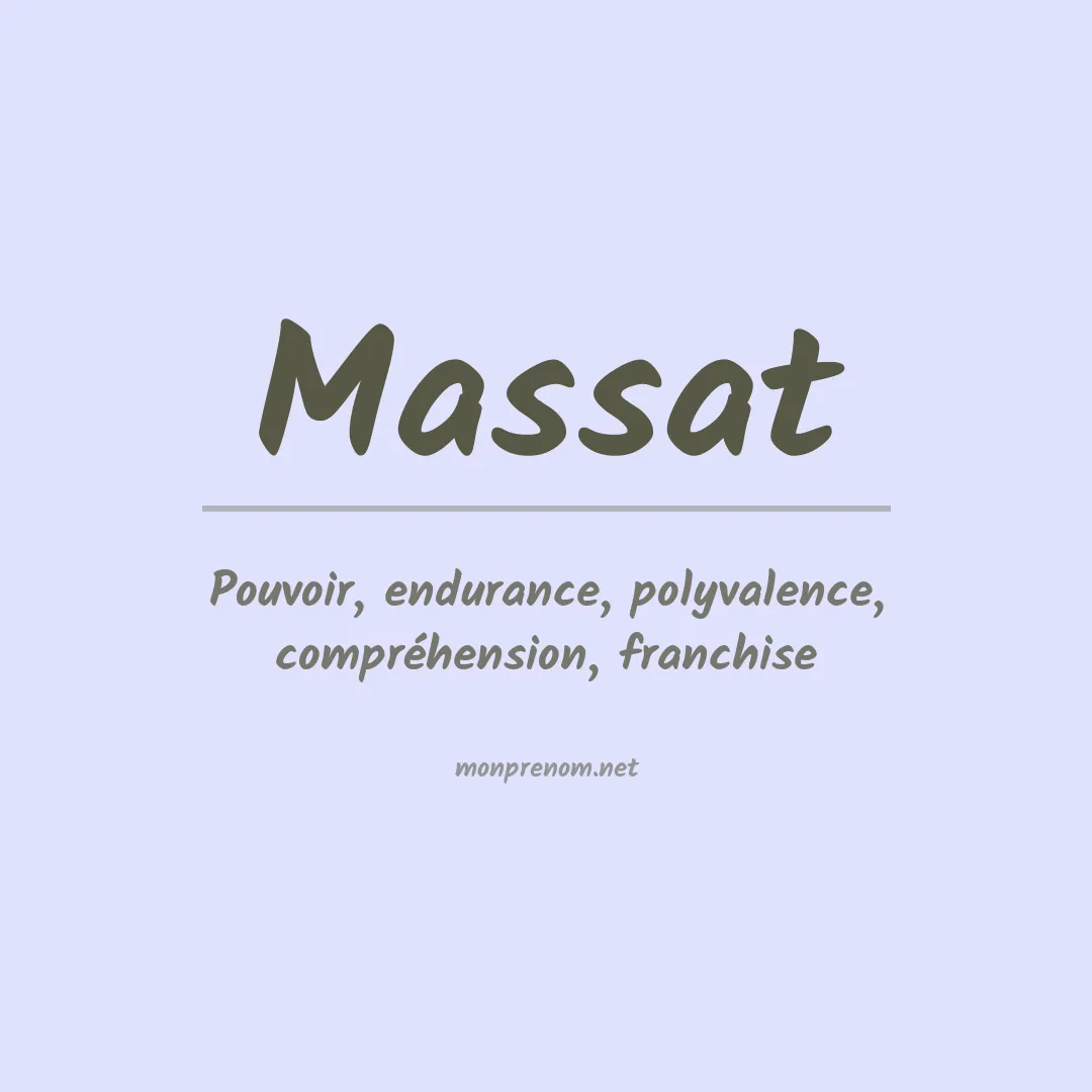 Signification du prénom Massat