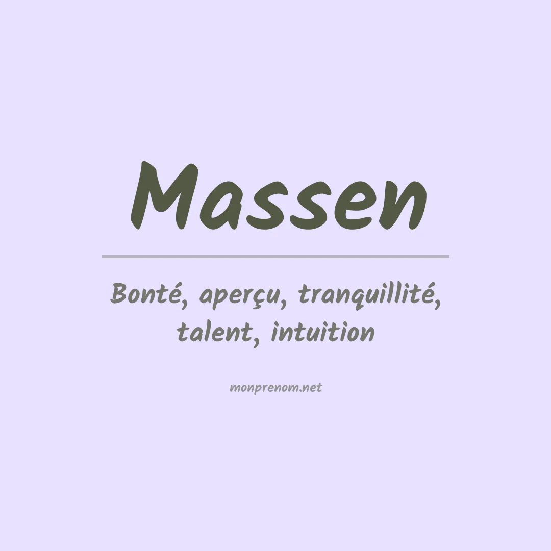 Signification du prénom Massen