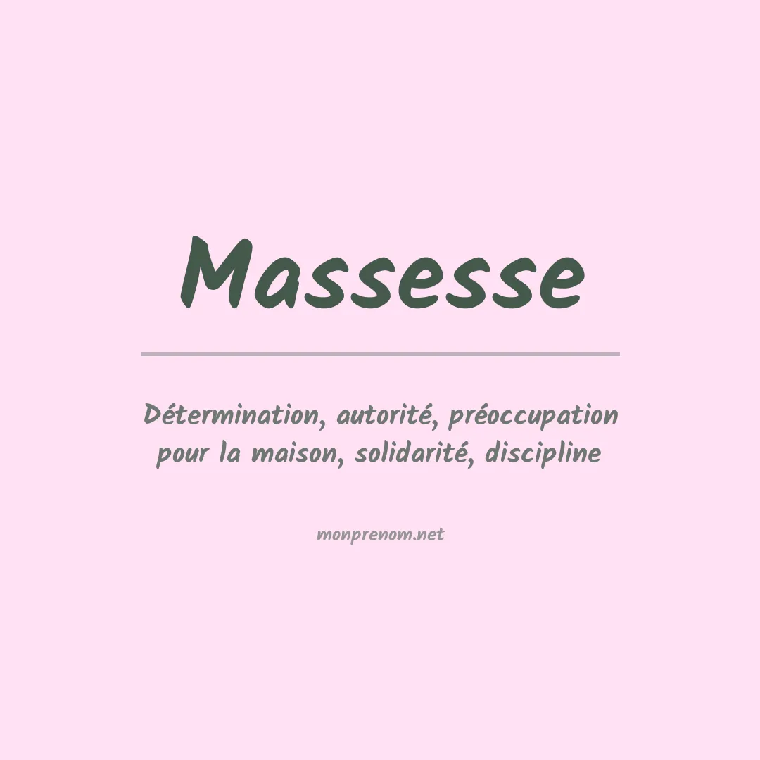 Signification du prénom Massesse