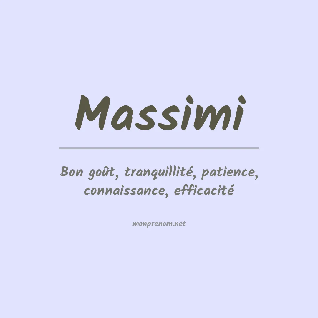 Signification du prénom Massimi