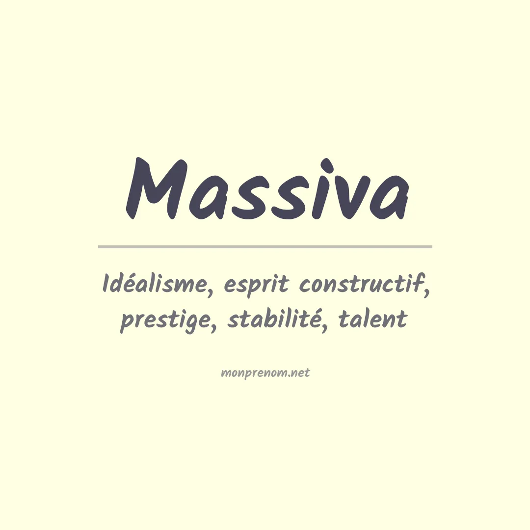 Signification du prénom Massiva
