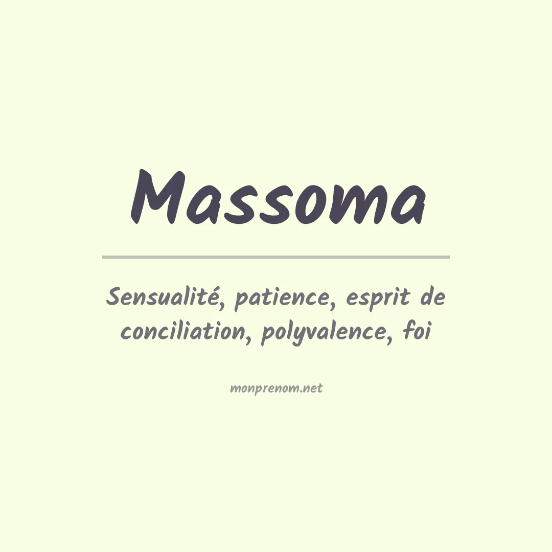 Signification du prénom Massoma