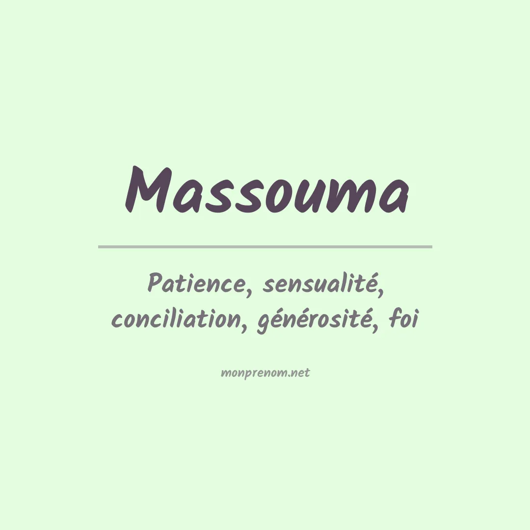 Signification du prénom Massouma